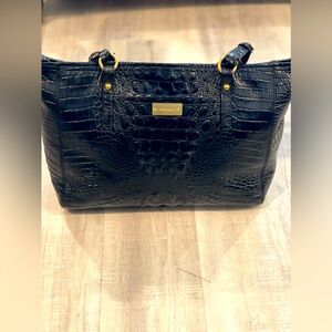 BRAHMIN MEDIUM ASHER BLACK MELBOURNE LEATHER SHOULDER BAG TOTE HANDBAG